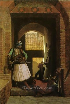 Árabe Painting - Arnauts de El Cairo en la puerta de BabelNasr griego árabe Jean Leon Gerome